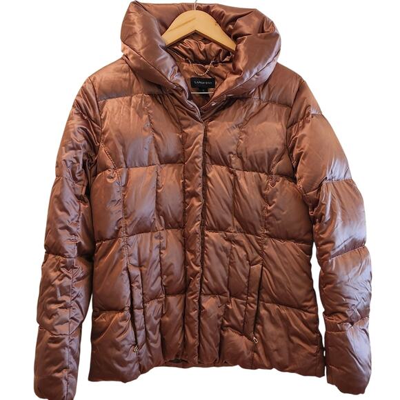 Lands End Bronze Down Puffer Coat Size Medium 10-12 - Picture 1 of 9